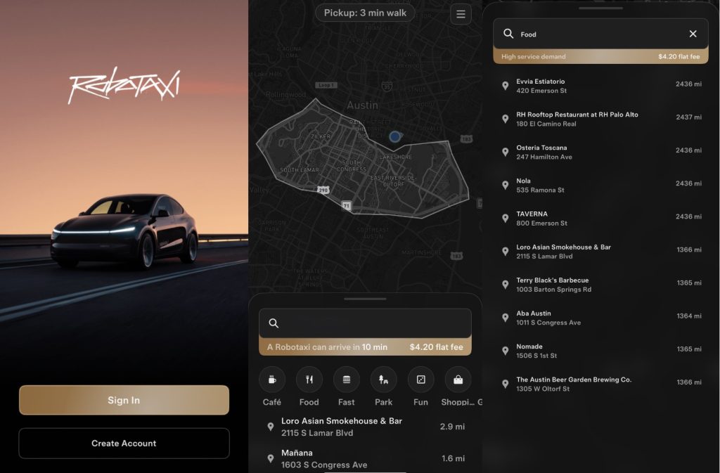 Thème de l'application Robotaxi