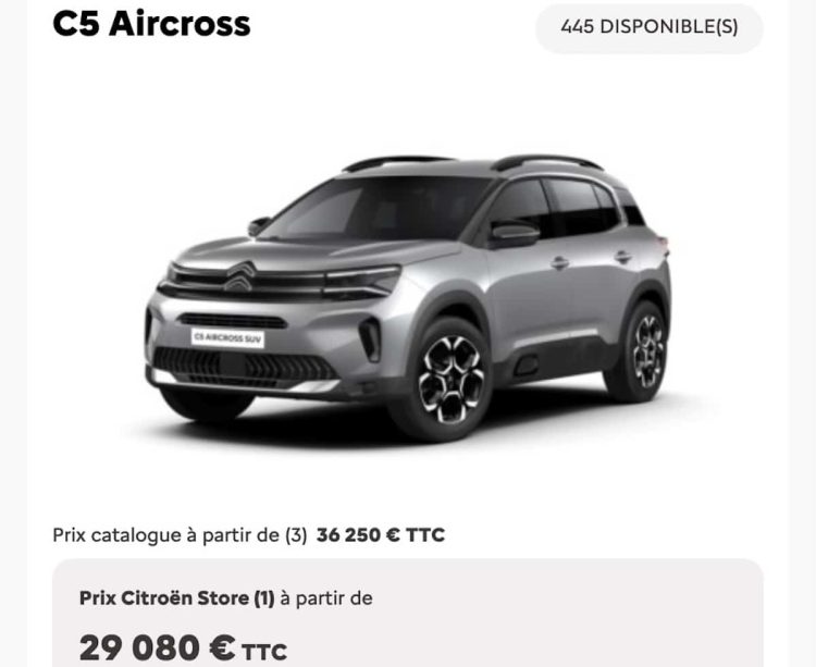 Citroën brade son ancien C5 Aircross : une offre incroyable à -7170 euros qui va vous surprendre !