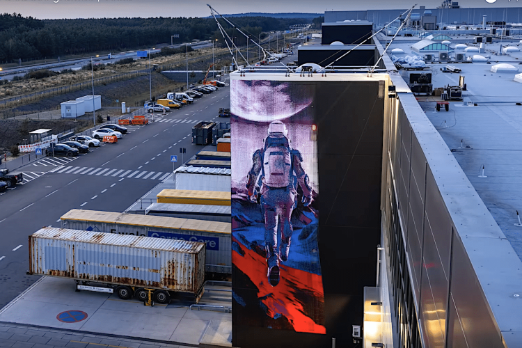 La Gigafactory Tesla de Berlin transformée par des graffitis street art : un spectacle saisissant !