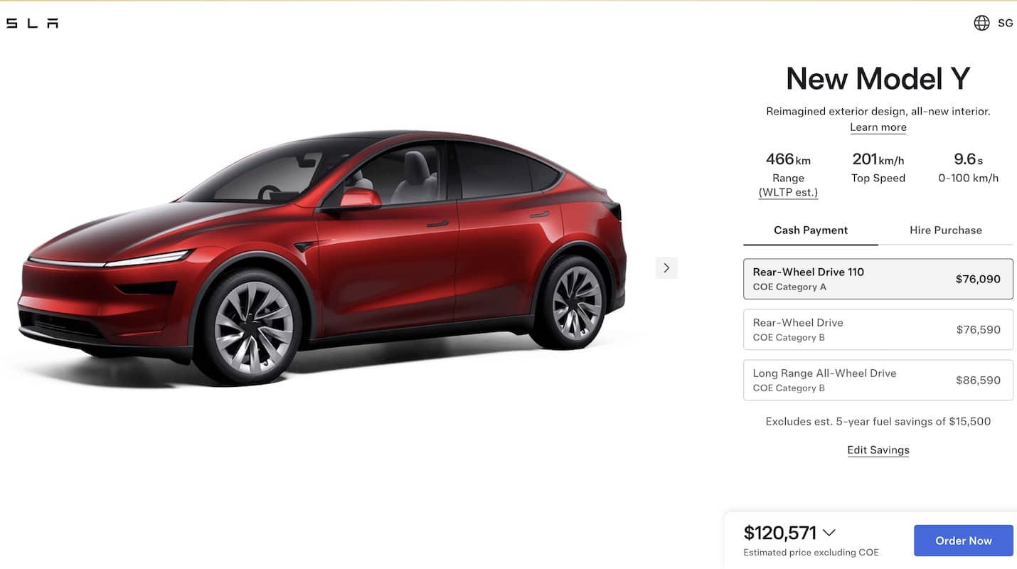 Tesla Model Y à Singapour