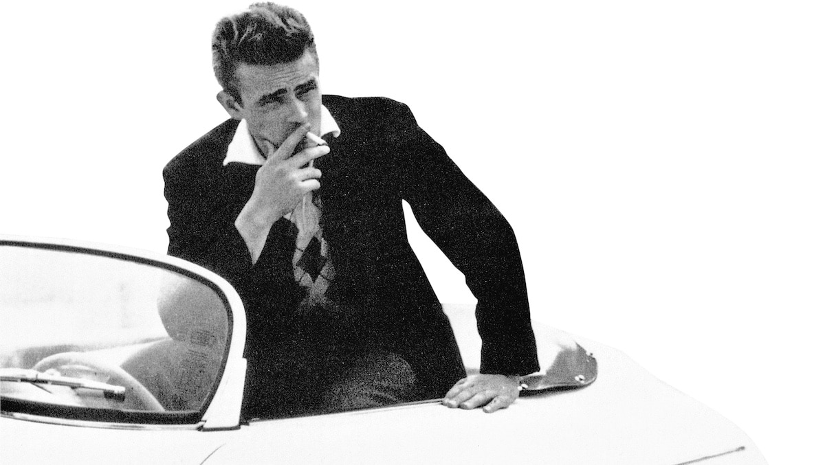 James Dean dans sa Porsche 550