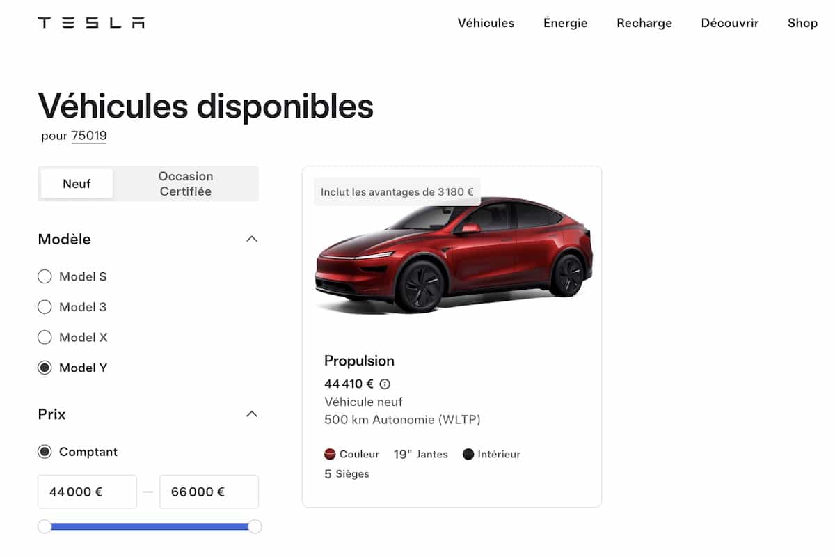 Tesla Model Y Propulsion sales