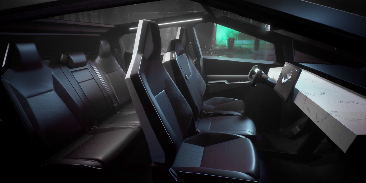 Intérieur du Tesla Cybertruck en 2019